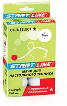 Мячи (6 мячей в упаковке, белые) Start Line Club Select 1*